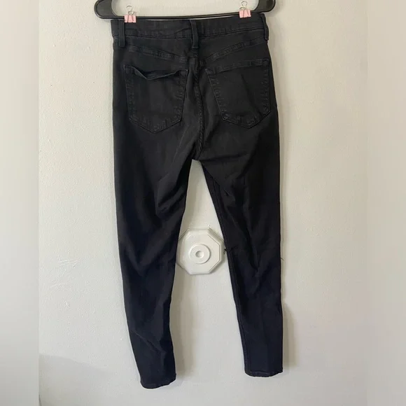 Topshop Black Distressed Skinny Jeans - Picture 2 of 4
